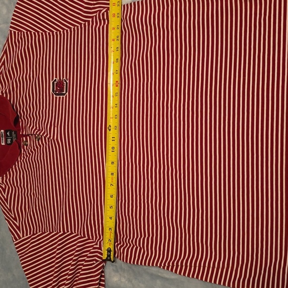 South Carolina Gamecocks Adidas Red and White Striped Golf Shirt Size XL (0728C) - Picture 2 of 5